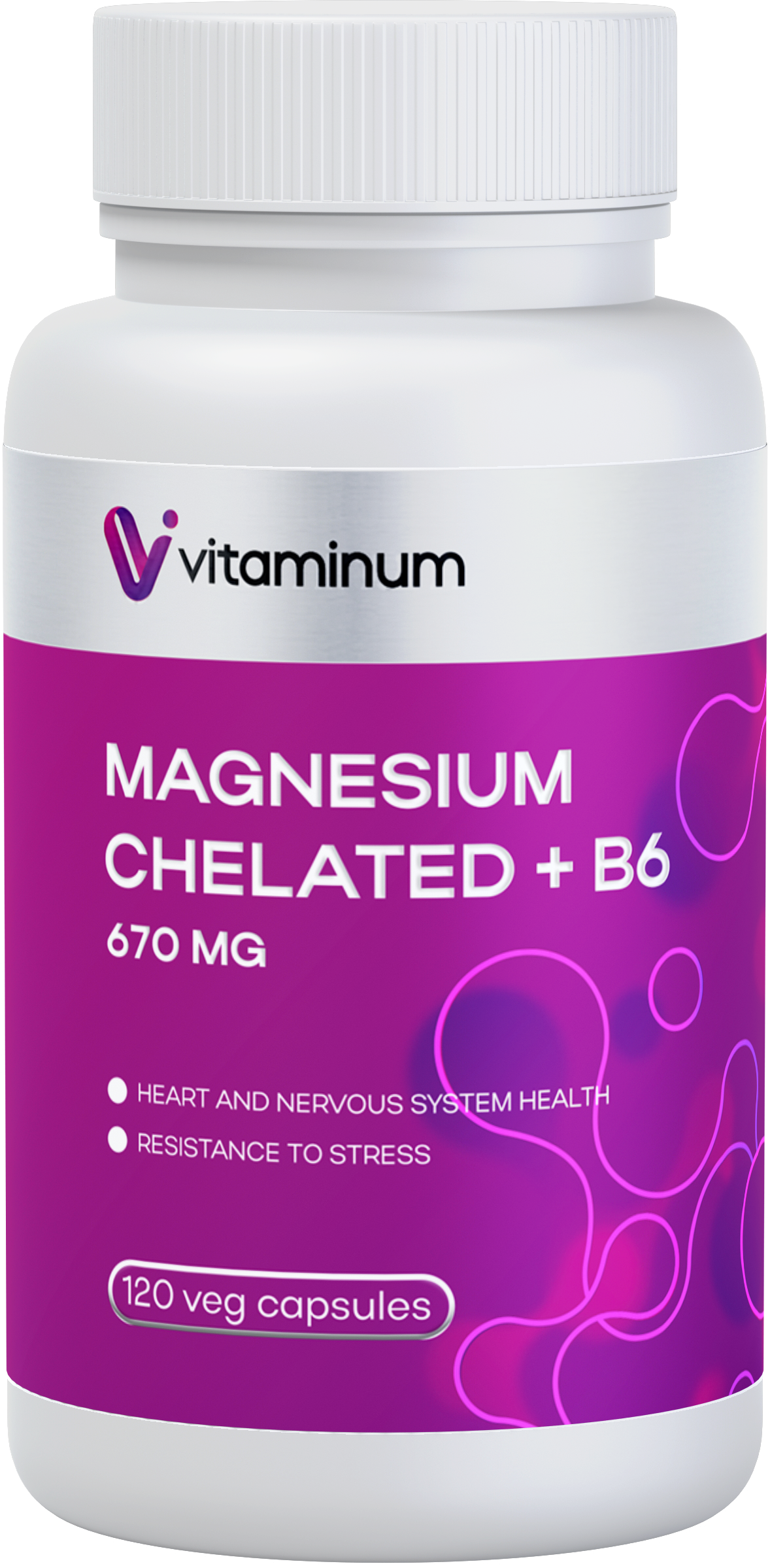  Vitaminum МАГНИЙ ХЕЛАТ + витамин В6 (670 MG) 120 капсул 800 мг  в Свободном